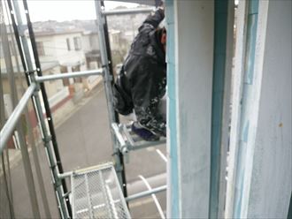 千葉市花見川区　下塗り作業