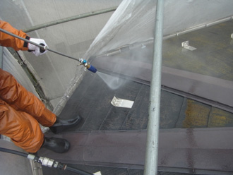 木更津市　屋根塗装の前に高圧洗浄を実施