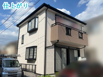 松戸市馬橋のお客様邸、パーフェクトトップND-110・ND-342で外壁塗装のカラーシミュレーション！仕上がりもご紹介いたします