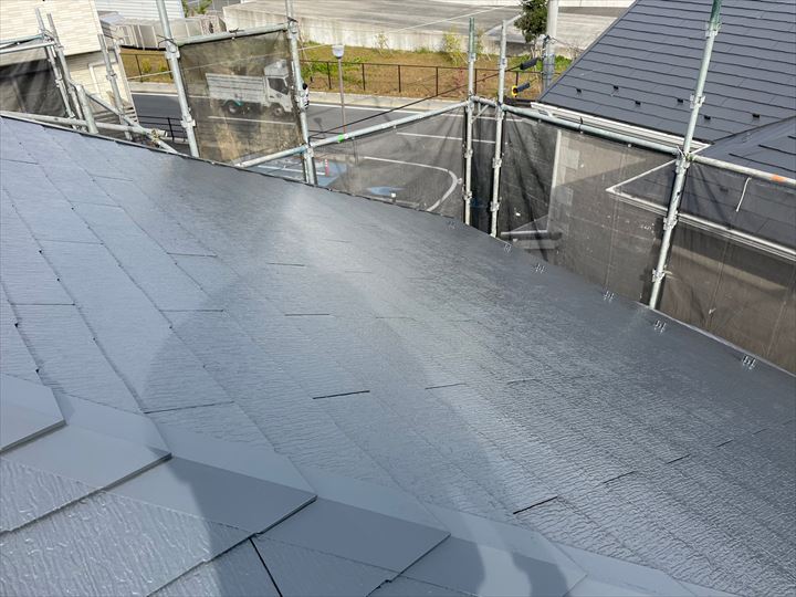 上塗り完了した屋根