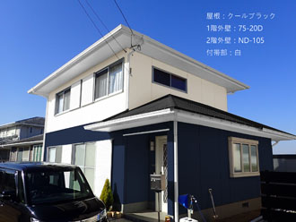 袖ケ浦市横田で屋根外壁塗装を検討されたお客様邸カラーシミュレーションの様子