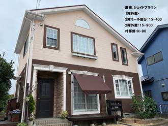 大網白里市木崎にて外壁塗装をご検討されカラーシミュレーション！色の塗り分け方によって印象は大きく変わります