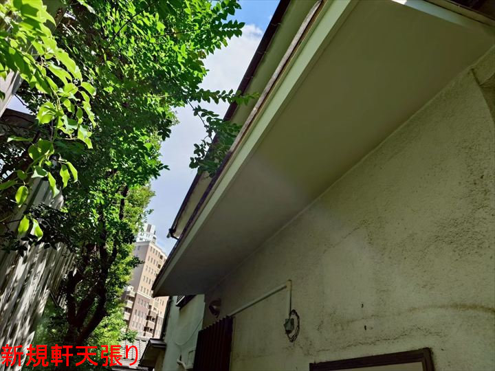 張り替え後の新規軒天