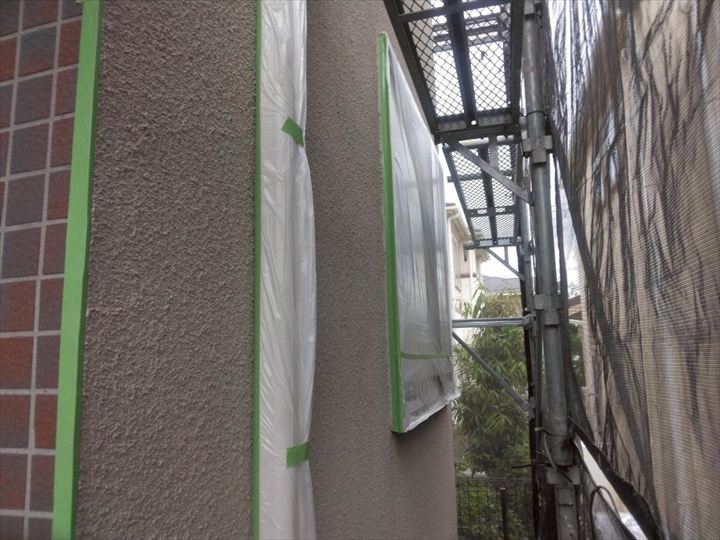 外壁全体の養生状況